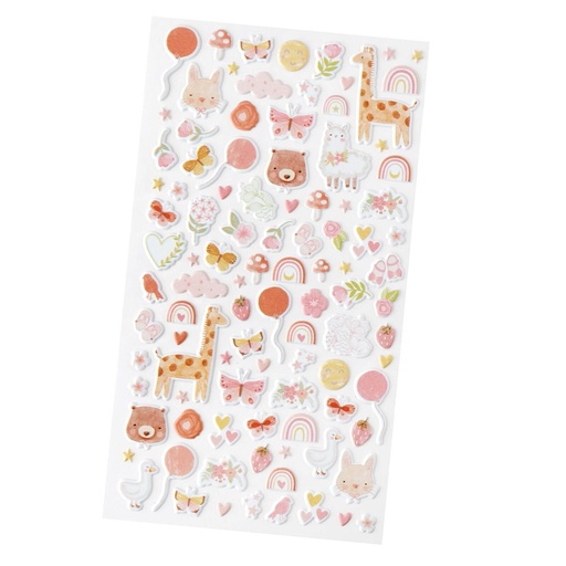 [34030042] Hello Little Girl - Mini Puffy Stickers