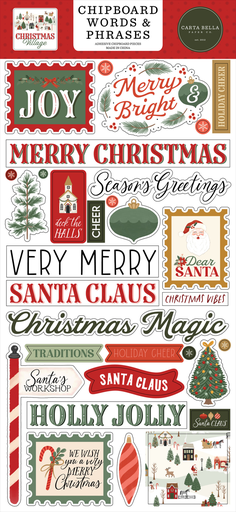 [CBCV458022] Christmas Village - Echo Park - Chipboard Word and Phrases